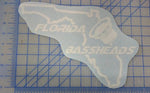 5" Florida Basshead decal (6.90"wide x 5"high)